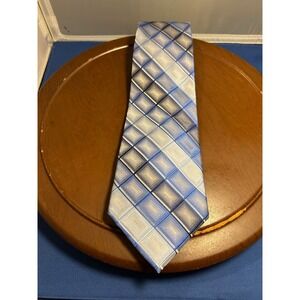 Stafford Blue Men's 100% Silk‎ Tie Geometric Necktie